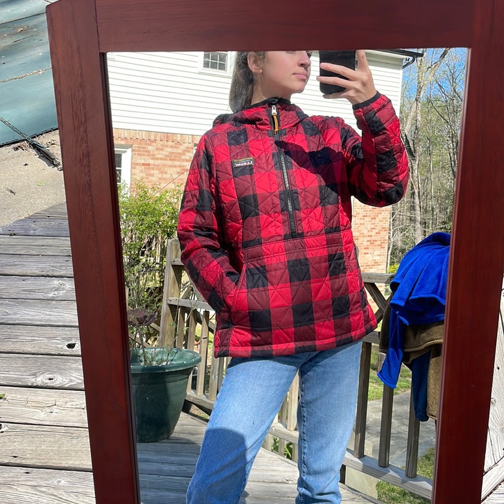 Like New LL Bean Puffy Pullover Half Zip Check